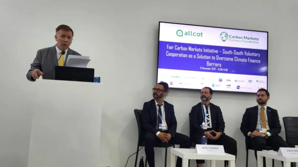 Patricio Lombardi opening the Fair Carbon Markets Initiative panel at the IETA Business Hub, COP27.