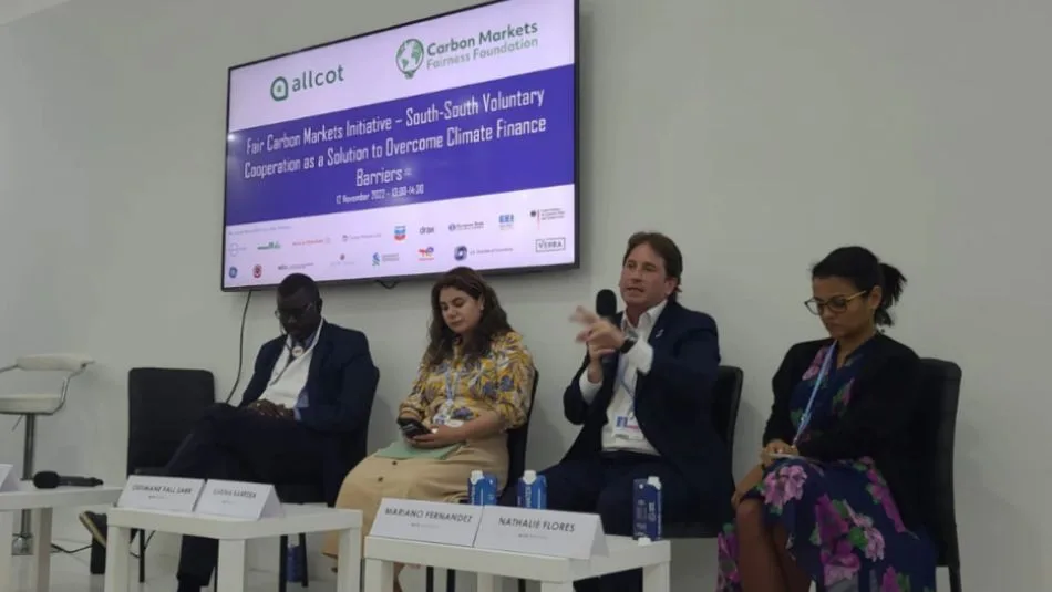 Panellists Ousmane Fall Sarr, Karina Barrera, Mariano Fernández and Nathalie Flores during the session.