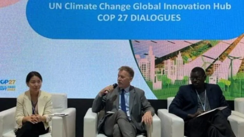 Patricio Lombardi speaking at the Digital MRV session, UN Climate Change Global Innovation Hub, COP27.