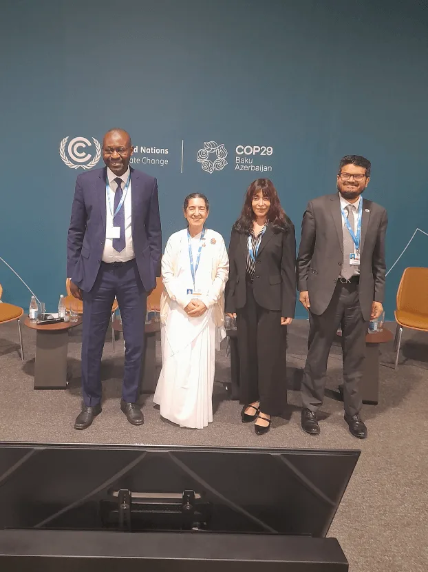 Speakers of the “Faith and Sustainability” session at the UN Climate Change Blue Zone, COP29.