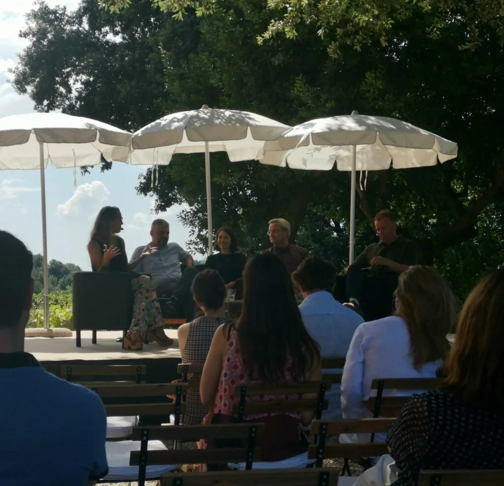 Outdoor panel under the parasols at Terra Tuscany 2024.